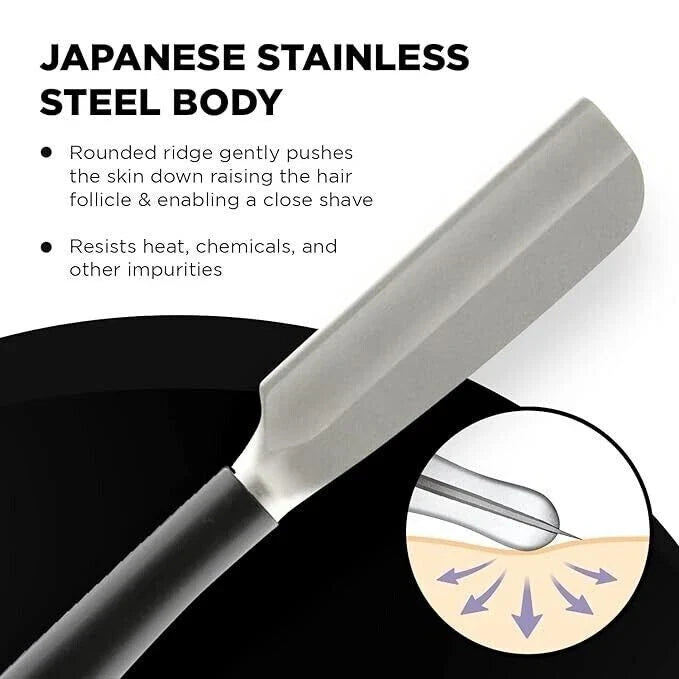 Feather Straight Shaving Razor Professional Artist Club SS Black (Genuine)